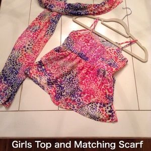 Girls top and matching scarf
